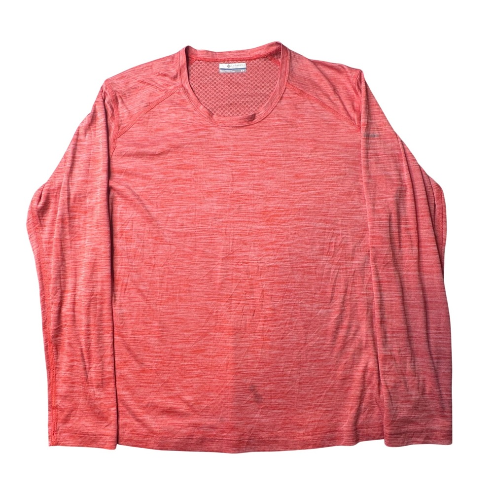 Columbia Shirt Mens S Orange Heathered Omni-Wick Long Sleeve‎ Active Top XK2865